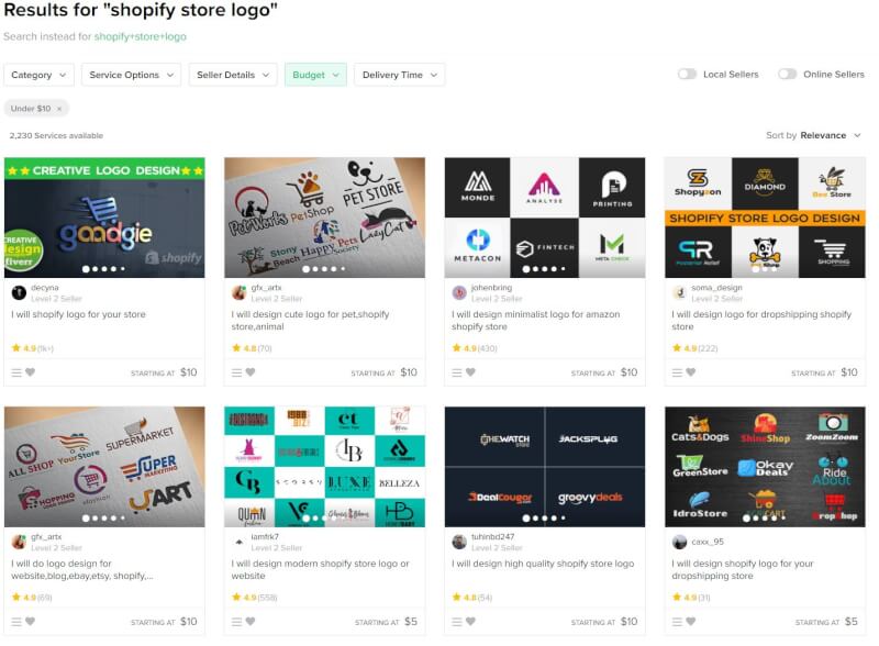 find a logo for your dropshipping store 