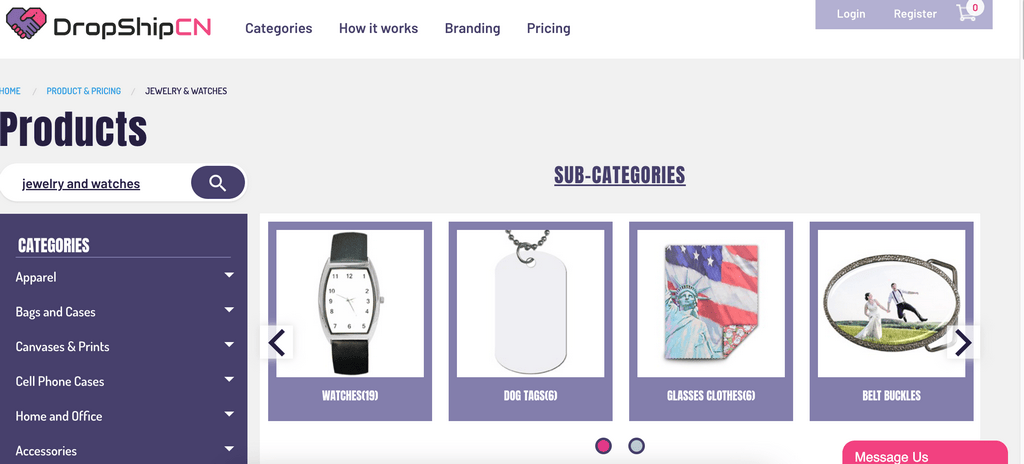 DropShipCN jewelry print on demand