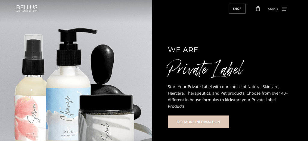 Bellus private label dropshipping skincare supplier