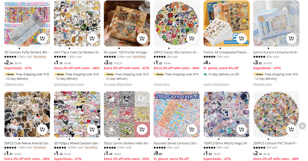Stationary Stickers AliExpress dropship stickers