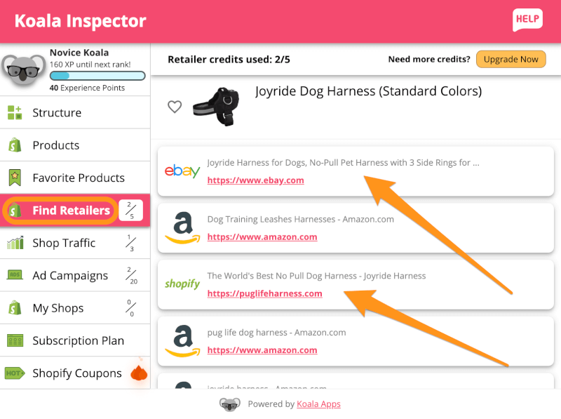 find retailers shopify