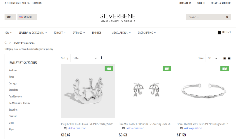 silverbene dropshipping jewelry supplier